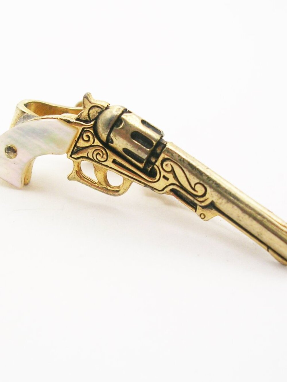 Vintage Tie Clip Six Shooter Revolver Tie Bar classic Swank Men Suit Accessory